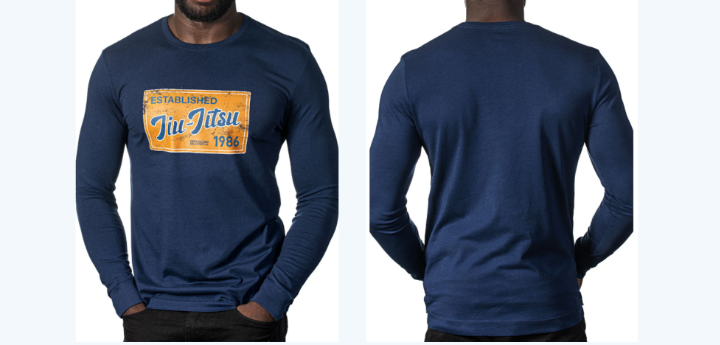 CAMISETA JIU JITSU POSTCARD MANGA LARGA AZUL TALLA L