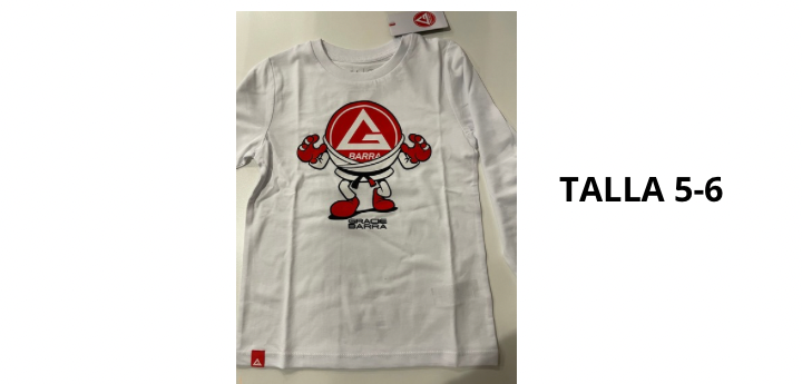 CAMISETA BARRINHA MANGA LARGA BLANCA TALLA 5-6