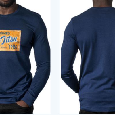 CAMISETA JIU JITSU POSTCARD MANGA LARGA AZUL TALLA L